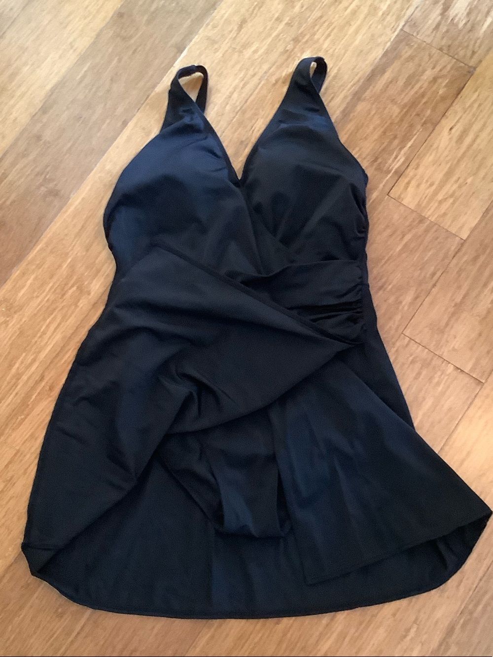 Denim&Co Black One-Piece Swimdress - Picture 3 of 9